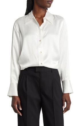 Rails Andrea Satin Button-Up Shirt in Ivory at Nordstrom, Size X-Small