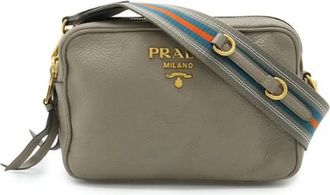 Prada Pre-owned Leren 2Way Schoudertas - Dames - Vintage Schoudertas - Grijs - ONE Size - Leer - Vintage