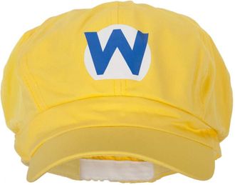 E4hats e4Hats.com Mario Luigi Wario Waluigi Heat Transfer Cotton Elastic Newsboy Cap, Yellow, One size
