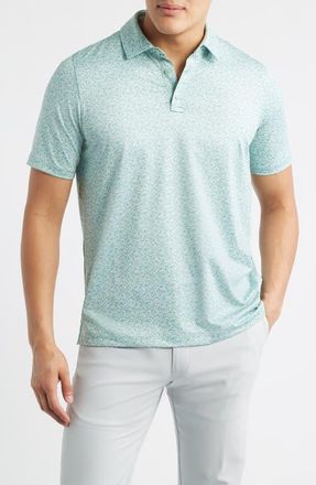 Johnston & Murphy XC+ Ace Performance Golf Polo in Surf Green Golf Ball at Nordstrom, Size Xxx-Large