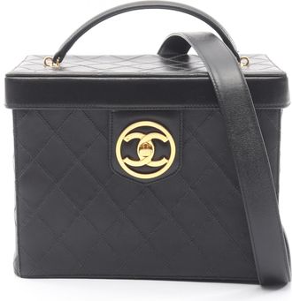Chanel Black Leather Vanity Bag (Pre-Owned)