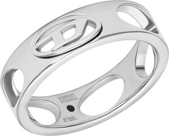 Diesel Stainless Steel Band Ring - Rings - Unisex - Silver
