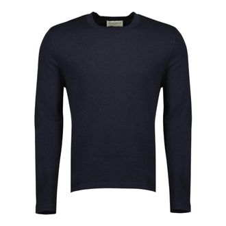 Officine Générale Round-neck Knitwear, male, Blue, S, Round-neck Knitwear