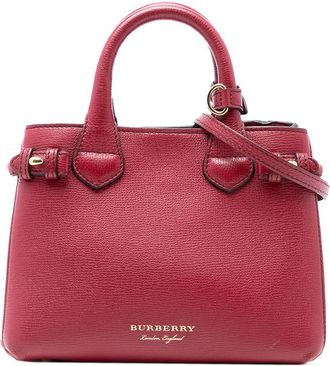 Burberry Pre-owned Burberry Small Grainy Calfskin and House Check Banner Satchel CFPLI1236