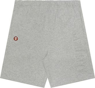 Aape By A Bathing Ape logo-embossed mélange-effect track shorts - men - Polyester/Cotton - M - Grey