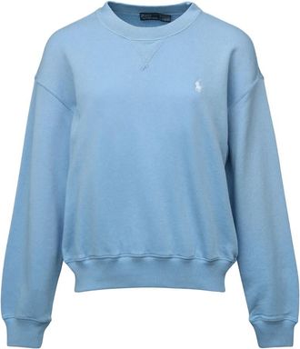 Polo Ralph Lauren Fleece Crewneck Sweatshirt - Dames - Sweatshirts - Blauw - S - Katoen - Hoodies & sweatvesten