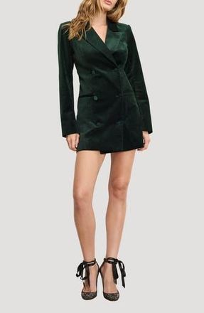 Good American Exec Velvet Blazer Minidress in Pine Green003 at Nordstrom Rack, Size Small