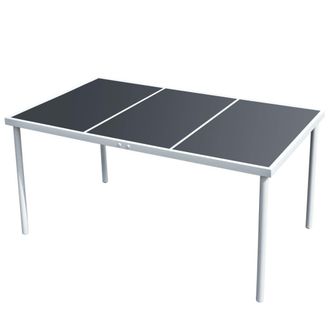 Berkfield Home Garden Table 150x90x74 cm Black Steel | Size: 150 x 90 x 74 cm
