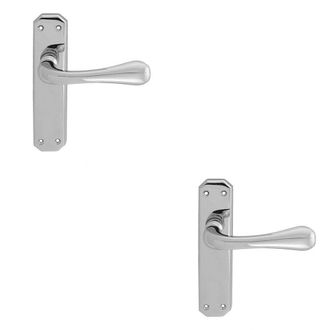 Loops 2x PAIR Heavy Duty Handle on Angular Latch Backplate 180 x 40mm Polished Chrome
