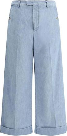 Valentino Moderne Wide Leg Denim Broek - Heren - Loose Fit Jeans - Blauw - L - Denim - Jeans