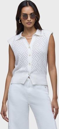 Hudson Knitted Sleeveless Collared Top in Starch at Nordstrom, Size X-Small