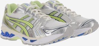 Asics Unisex Sneakers Gel-Kayano 14 White-Lime Green Polyester Trainers White/lime