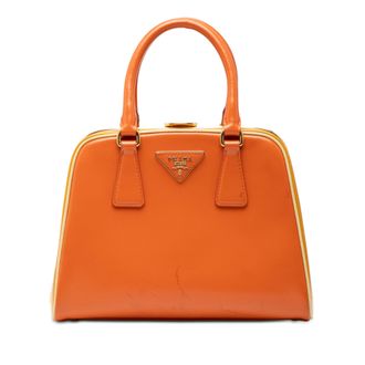 Prada Tweedekans Bicolor Saffiano Vernice Piramide Handtas