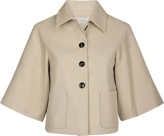 Neo Noir Tie-waist Cape - Dames - Zomerjassen - Beige - S - Katoen - Jassen