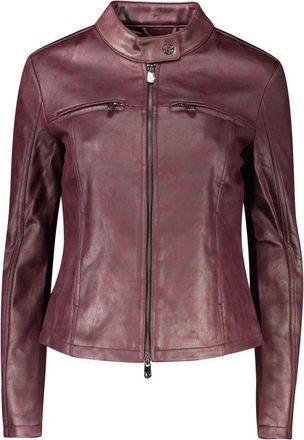 Desigual Bikercy Jas - Dames - Leren en Su&egrave;de Jassen - Paars - 2XL - Leer - Jassen