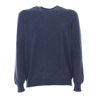 Fedeli Cashmere Knitwear, male, Blue, Size: M Maglia Girocollo
