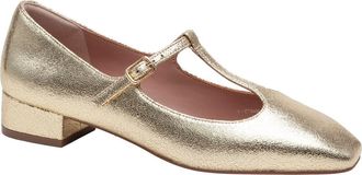 Linea Paolo Marcel T-Strap Pump in Gold at Nordstrom, Size 8.5