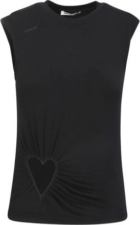 AMBUSH Cut Out Hearts Top - Dames - Tops zonder mouwen - Zwart - M - Katoen - Tops