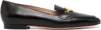 Bally Obrien Logo Plaque Leather Loafers, Brand Size 37 (US Size 6.5)