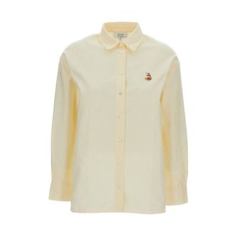 Maison Kitsun&eacute; Shirts, female, Yellow, Size: 2XS Dreaming Fox Casual Shirt
