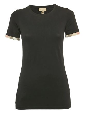 Burberry T-shirt con bordo a quadri - Nero