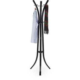 Relaxdays Relaxdays - Appendiabiti da Terra, Attaccapanni Moderno, per Corridoio, Ingresso, 9 Ganci, 175 cm, Metallo, Nero