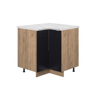 Vicco Armario De Esquina Fame-line, Rayas Negras, 80.5 Cm, Et M&aacute;rmol