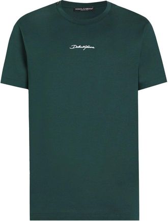 Dolce & Gabbana EMBROIDERED LOGO T SHIRT Size: 50, colour: GREEN