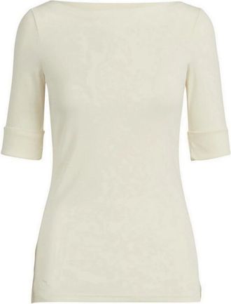 Ralph Lauren Tops, Dames, Beige, S, Katoen, Ralph Lauren T-shirt en Polo Panna