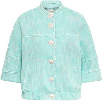Maison Common Casual Tweed Jacket With Trimming Italian two-tone in Mint at Nordstrom, Size 40