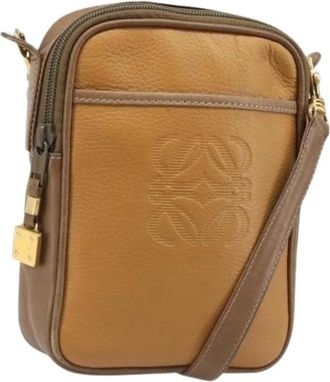 Loewe Pre-owned Shoulder Bag - Dames - Vintage Schoudertas - Bruin - ONE Size - Leer - Vintage