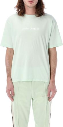 Palm Angels Light Blue Embroidered logo T-Shirt