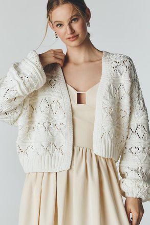 Maeve Chunky Tape Yarn Cardigan Sweater