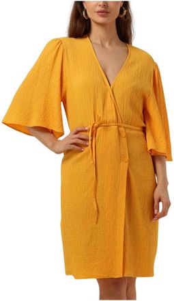 Another Label Kleedjes, Dames, Geel, XS, Katoen, Deja Mini Jurk