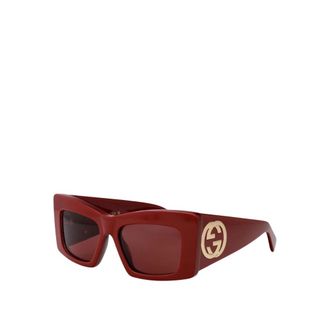 Gucci Sunglasses, female, Red, Size: ONE SIZE Rectangular Sunglasses