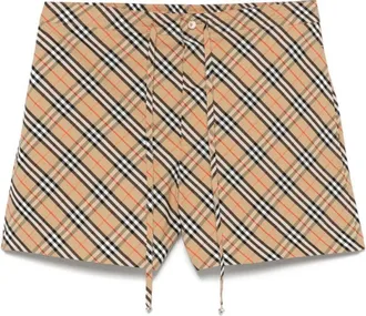 Burberry Beige Check print shorts
