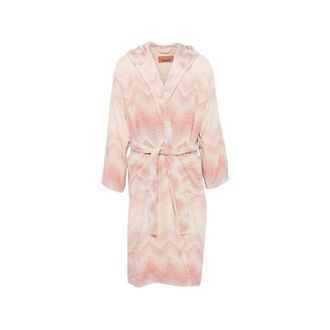 Missoni Home Marea Accappatoio con Cappuccio - - Nightwear & Lounge - Donna - Rosa - L