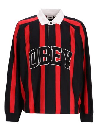 Obey Camicia a righe a maniche lunghe - Nero