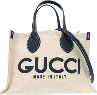 Gucci Pre-owned Tote Bags, female, Beige, Size: ONE SIZE Pre-owned Vintage Tote Bag
