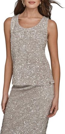 DKNY Sequin Scoop Neck Tank in Vapor at Nordstrom, Size X-Large