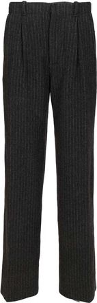 Durazzi Milano Pinstripe Pleated Broeken - Dames - Straight fit broeken - Grijs - M - Wol - Broeken