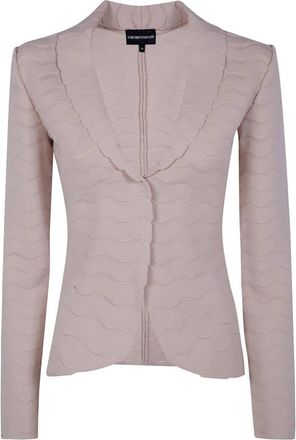 Emporio Armani Textured Knit Blazer - Dames - Vesten - Grijs - XS - Leer - Truien & Vesten
