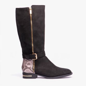 Lotus HARPER Womens Boots Black Microfibre/Snake - Size UK 5