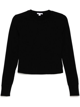 James Perse Cropped T-shirt - Zwart