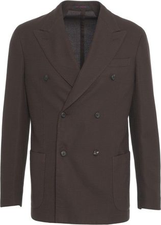 The Gigi Double-Breasted Blazer With Classic Lapels And Applied Pockets