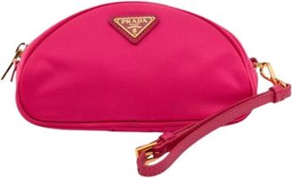 Prada Pre-owned Clutches, female, Pink, Size: ONE SIZE Pre-owned Nylon Clutch