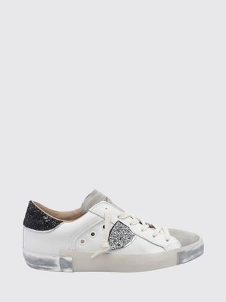 Philippe Model Prsx Bicolour Low-Top Calfskin Trainers with Shield Logo