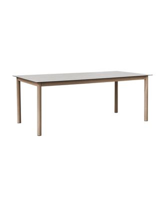 Deco Wood Mesa comedor exterior rectangular cer&aacute;mica y aluminio madera 200cm