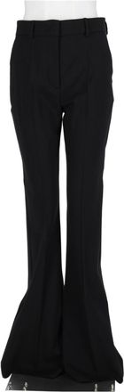 Sportmax Black Tailored Belt-Loop Virgin Wool Flared Pants