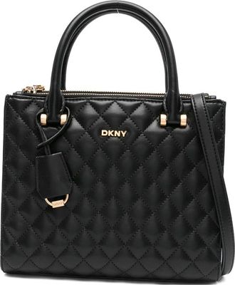 DKNY Quilted Cow Leather Trina Satchel with Gold-tone Hardware
